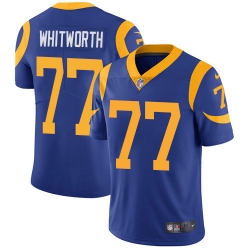 Nike Rams #77 Andrew Whitworth Royal Blue Alternate Mens Stitched NFL Vapor Untouchable Limited Jersey