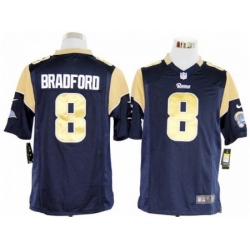 Nike St. Louis Rams 8 Sam Bradford Game Blue NFL Jersey