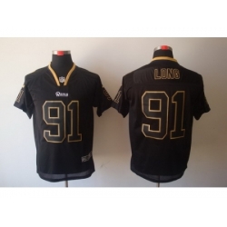 Nike St. Louis Rams 91 Chris Long Black Elite Lights Out NFL Jersey