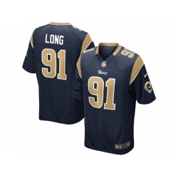 Nike St. Louis Rams 91 Chris Long Blue Game NFL Jersey