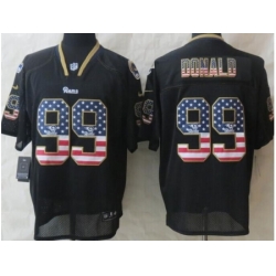 Nike St. Louis Rams 99 Aaron Donald Black Elite USA Flag Fashion NFL Jersey