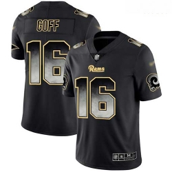 Rams 16 Jared Goff Black Men Stitched Football Vapor Untouchable Limited Smoke Fashion Jersey