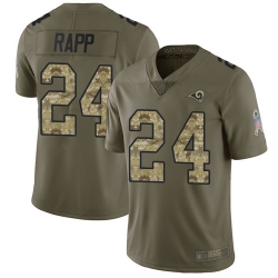 Rams 24 Taylor Rapp Olive Camo Men Stitched Football Limited 2017 Salute To Service Jersey