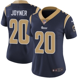 Nike Rams #20 Lamarcus Joyner Navy Blue Team Color Womens Stitched NFL Vapor Untouchable Limited Jersey