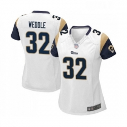 Womens Los Angeles Rams 32 Eric Weddle Game White Football Jersey