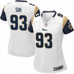 Womens Nike Los Angeles Rams 93 Ndamukong Suh Game White NFL Jersey