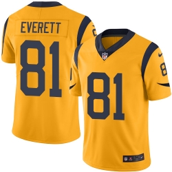 Nike Rams #81 Gerald Everett Gold Youth Stitched NFL Limited Rush Jersey