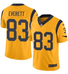 Nike Rams #83 Gerald Everett Gold Youth Stitched NFL Limited Rush Jersey