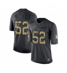 Youth Los Angeles Rams 52 Clay Matthews Limited Black 2016 Salute to Service Football Jersey