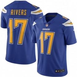 Men Nike Los Angeles Chargers 17 Philip Rivers Limited Electric Blue Rush Vapor Untouchable NFL Jersey