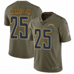 Nike Chargers 25 Chris Harris Jr Olive Men Stitched NFL Limited 2017 Salute To Service Jersey