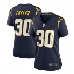 Women Los Angeles Chargers 30 Austin Ekeler Navy Stitched Jersey  Run Small