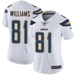 Womens Nike Chargers #81 Mike Williams White  Stitched NFL Vapor Untouchable Limited Jersey