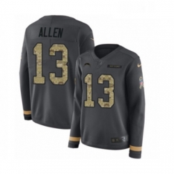 Womens Nike Los Angeles Chargers 13 Keenan Allen Limited Black Salute to Service Therma Long Sleeve NFL Jersey