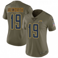 Womens Nike Los Angeles Chargers 19 Lance Alworth Limited Olive 2017 Salute to Service NFL Jersey