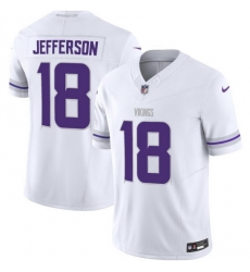 Men Minnesota Vikings 18 Justin Jefferson White F U S E  Winter Warrior Limited Stitched Jersey