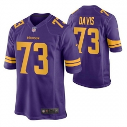 Men Minnesota Vikings 73 Jesse Davis Purple Color Rush Stitched Jersey