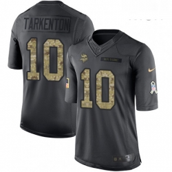 Mens Nike Minnesota Vikings 10 Fran Tarkenton Limited Black 2016 Salute to Service NFL Jersey