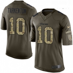 Mens Nike Minnesota Vikings 10 Fran Tarkenton Limited Green Salute to Service NFL Jersey