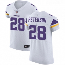 Mens Nike Minnesota Vikings 28 Adrian Peterson White Vapor Untouchable Elite Player NFL Jersey