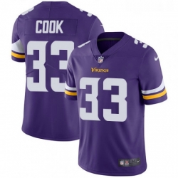 Mens Nike Minnesota Vikings 33 Dalvin Cook Purple Team Color Vapor Untouchable Limited Player NFL Jersey