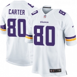 Mens Nike Minnesota Vikings 80 Cris Carter Game White NFL Jersey