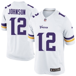 Nike Minnesota Vikings #12 Charles Johnson White Mens Stitched NFL Elite Jersey