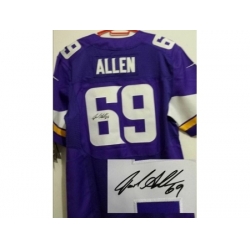 Nike Minnesota Vikings 69 Jared Allen Purple Elite Signed NFL Jersey