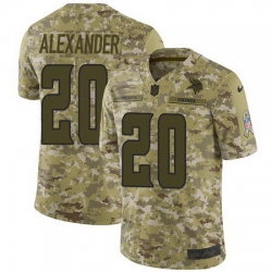 Nike Vikings #20 Mackensie Alexander Camo Mens Stitched NFL Limited 2018 Salute To Service Jersey