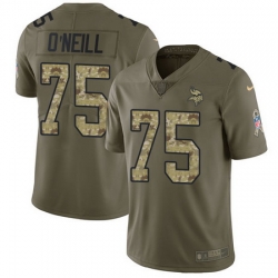 Nike Vikings #75 Brian O Neill Olive Camo Mens Stitched NFL Limited 2017 Salute To Service Jersey