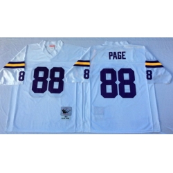 Vikings 88 Alan Page White Throwback Jersey