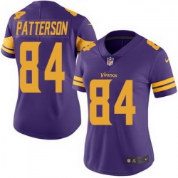 Nike Vikings #84 Cordarrelle Patterson Purple Womens Stitched NFL Limited Rush Jersey