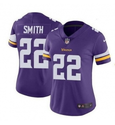 Women Minnesota Vikings 22 Harrison Smith Purple Vapor Untouchable Limited Stitched NFL Jersey