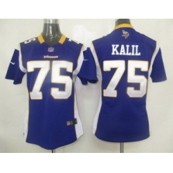 Women Nike Minnesota Vikings 75# Kalil Jersey