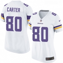 Womens Nike Minnesota Vikings 80 Cris Carter Game White NFL Jersey