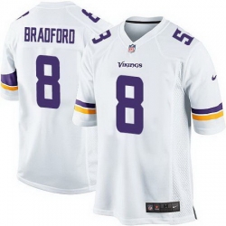 Nike Vikings #8 Sam Bradford White Youth Stitched NFL Elite Jersey