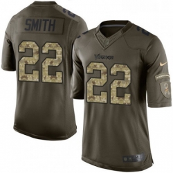 Youth Nike Minnesota Vikings 22 Harrison Smith Elite Green Salute to Service NFL Jersey