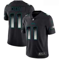 Eagles 11 Carson Wentz Black Men Stitched Football Vapor Untouchable Limited Smoke Fashion Jersey