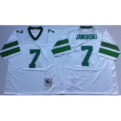 Eagles 7 Ron Jaworski White Throwback Jersey