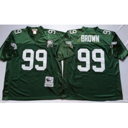 Eagles 99 Jerome Brown Green Throwback Jersey