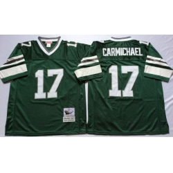 Men Philadelphia Eagles 17 Harold Carmichael Green M&N Throwback Jersey