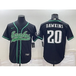 Men Philadelphia Eagles 20 Brian Dawkins Black Cool Base Stitched Baseball Jersey