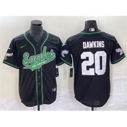 Men Philadelphia Eagles 20 Brian Dawkins Black Cool Base Stitched Baseball Jersey