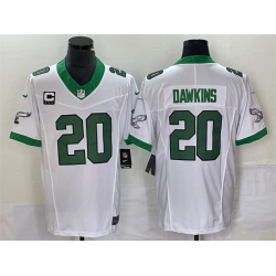 Men Philadelphia Eagles 20 Brian Dawkins White 2023 F U S E With C Patch Vapor Untouchable Stitched Football Jersey