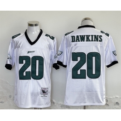 Men Philadelphia Eagles 20 Brian Dawkins White Stitched Football Jersey