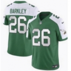 Men Philadelphia Eagles 26 Saquon Barkley Green White 2023 F U S E Throwback Vapor Untouchable Limited Stitched Football Jersey