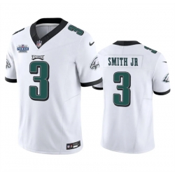 Men Philadelphia Eagles 3 Nolan Smith JR White 2023 F U S E  With Prem1ere Patch Vapor Untouchable Limited Stitched Football Jersey