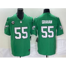 Men Philadelphia Eagles 55 Brandon Graham Green 2023 F U S E  With C Patch Vapor Untouchable Stitched Football Jersey