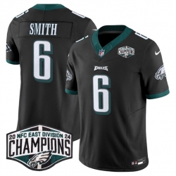 Men Philadelphia Eagles 6 DeVonta Smith Black 2024 NFC East Champions F U S E  Vapor Untouchable Limited Stitched Football Jersey