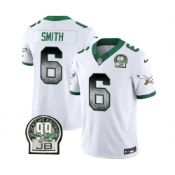 Men Philadelphia Eagles 6 DeVonta Smith White 2023 F U S E  Throwback Vapor Untouchable Limited Stitched Football Jersey